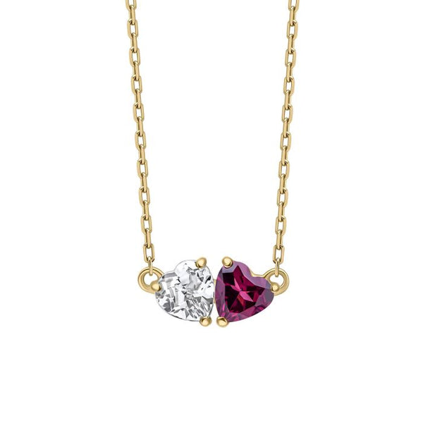 9ct Gold 'Toi Et Moi' Hearts Necklace