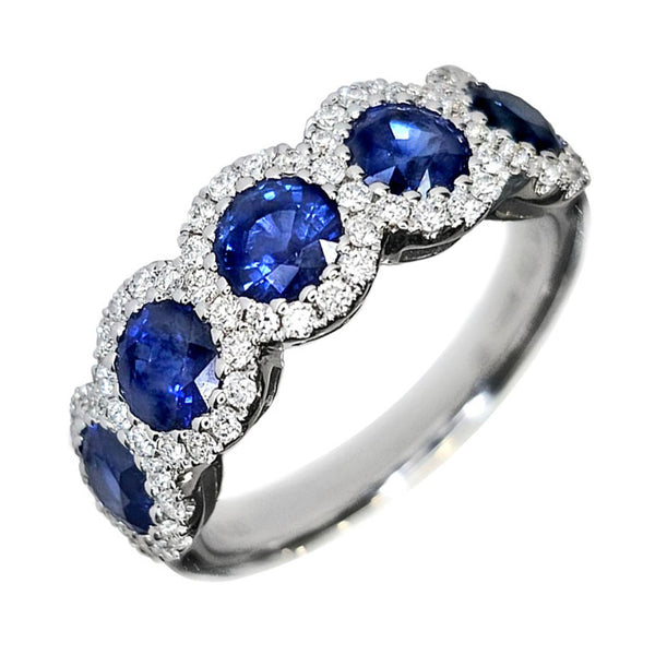 18ct White Gold Sapphire & Diamond Ring